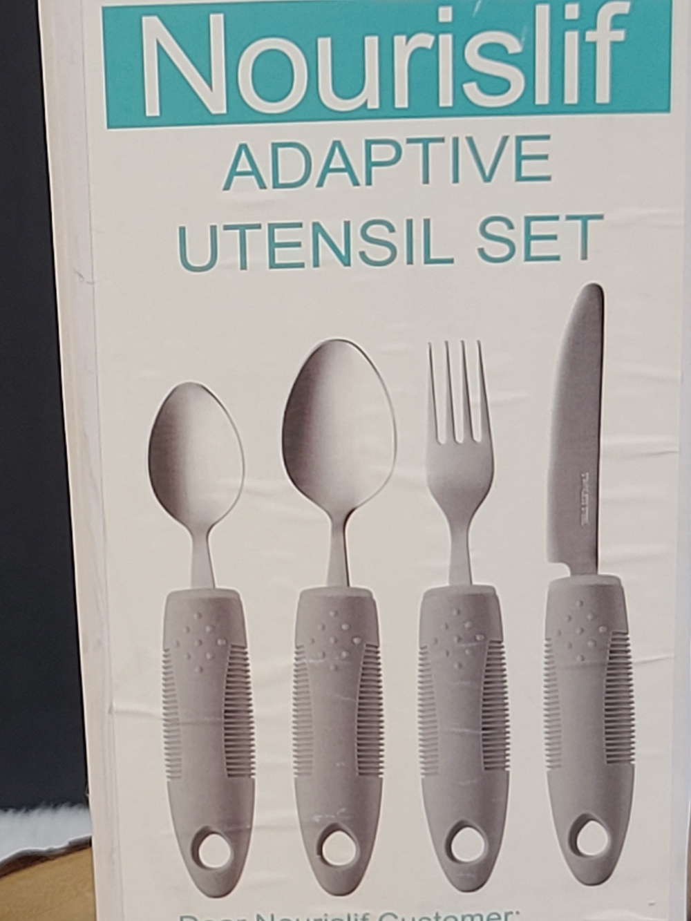 Source Unknown Nourislif Adaptive Utensil Set - Light Gray